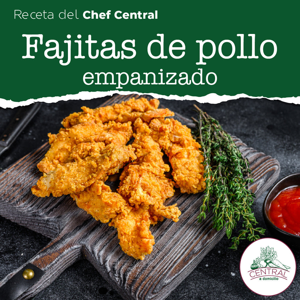 Receta: Fajitas De Pollo Empanizado Fáciles Y Rápidas