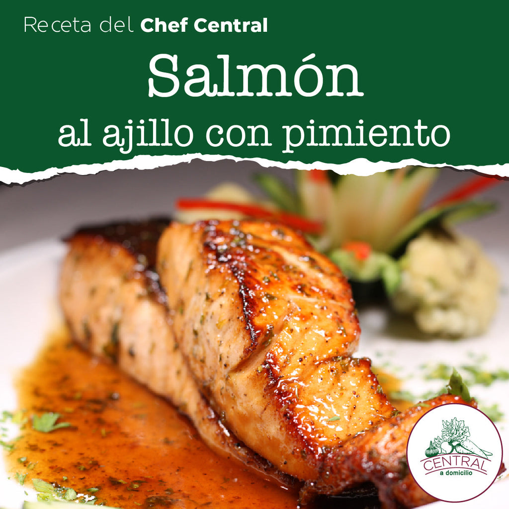 Receta: Salmón Al Ajillo Con Pimiento Fácil Y Rápido