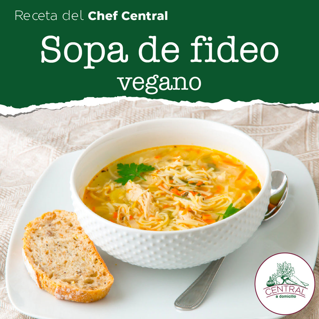 Receta: Sopa de Fideo Vegano Fácil Y Rápida